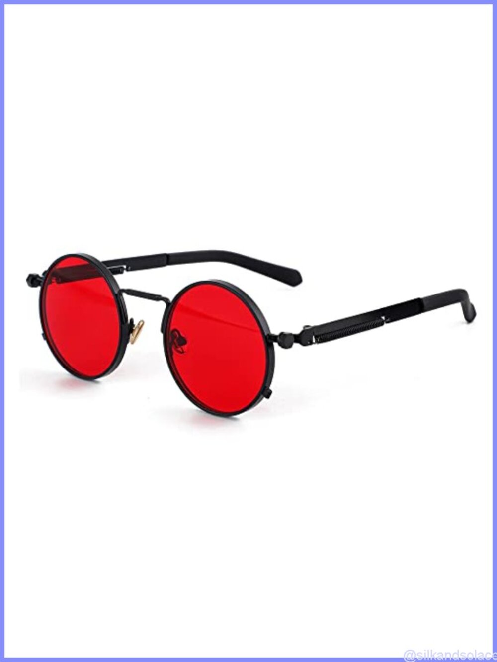 Round Steampunk Sunglasses Hippie Circle Glasses Full Metal Frame UV Blocking